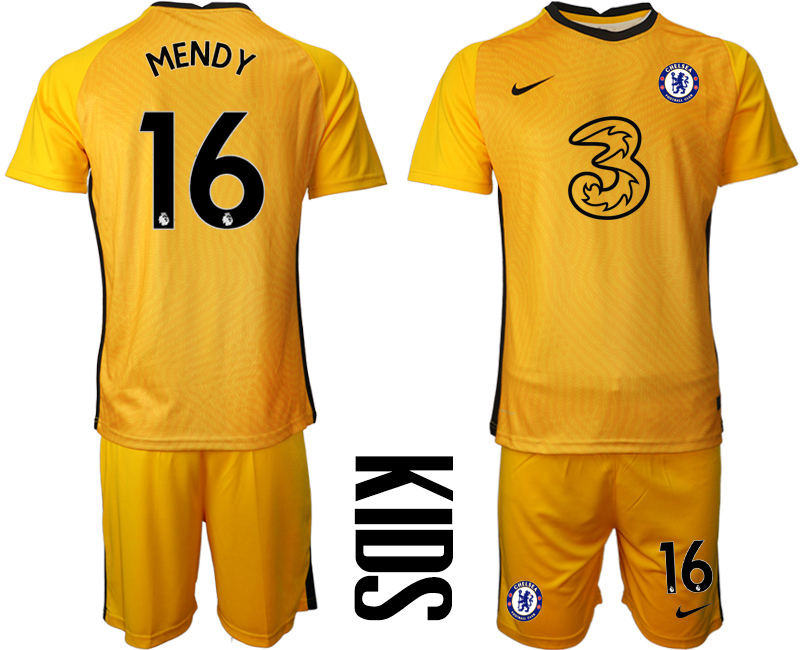 2021 Chelsea yellow goalkeeper Youth #16 soccer jerseys->youth soccer jersey->Youth Jersey